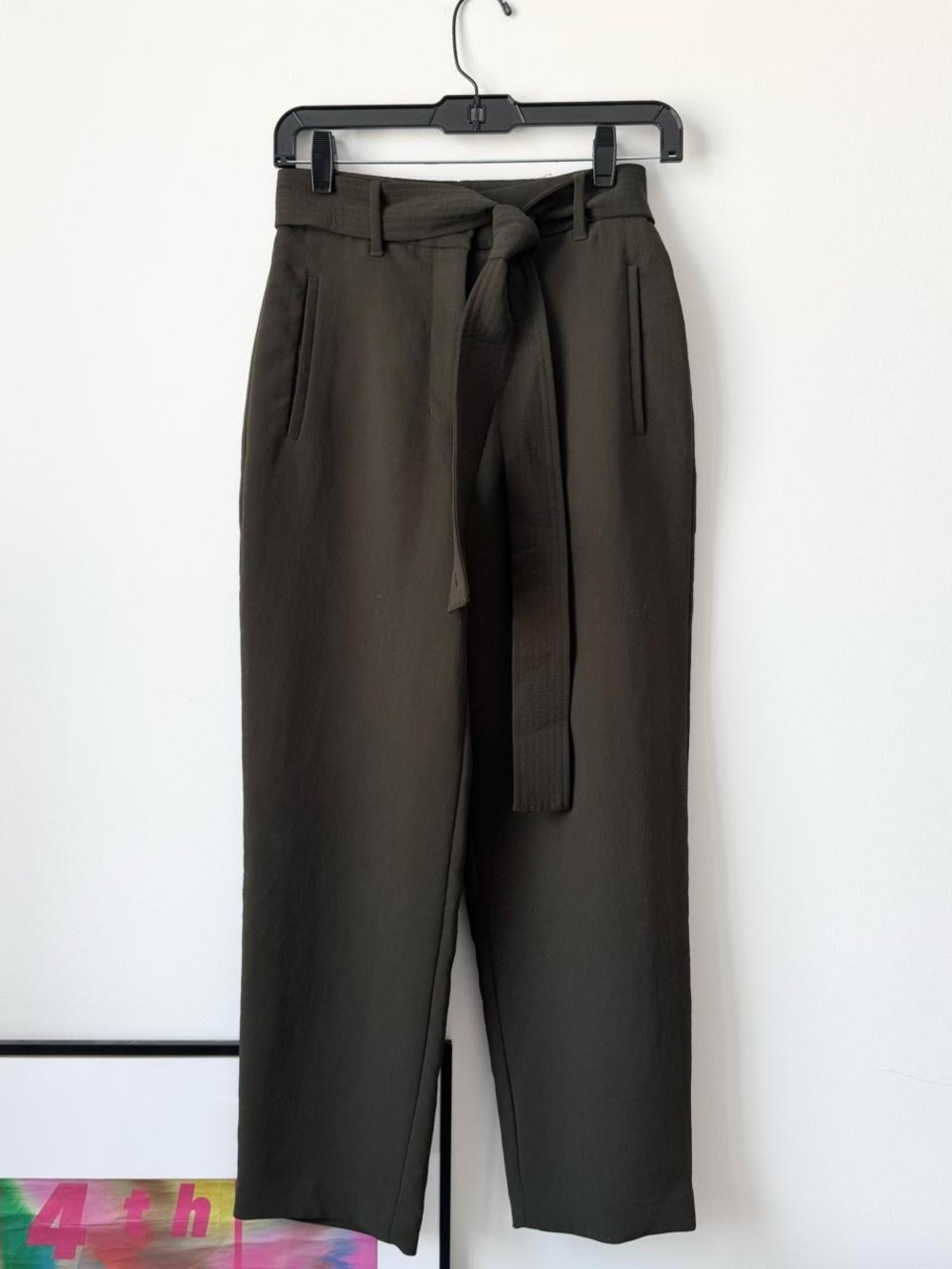 Wilfred Olive Tie-Waist Straight Leg Pants